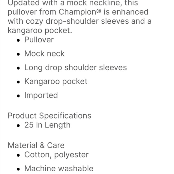 Champion NWOT❗️Shoulder Zip Mock Neck Sweatshirt - Picture 7 of 8